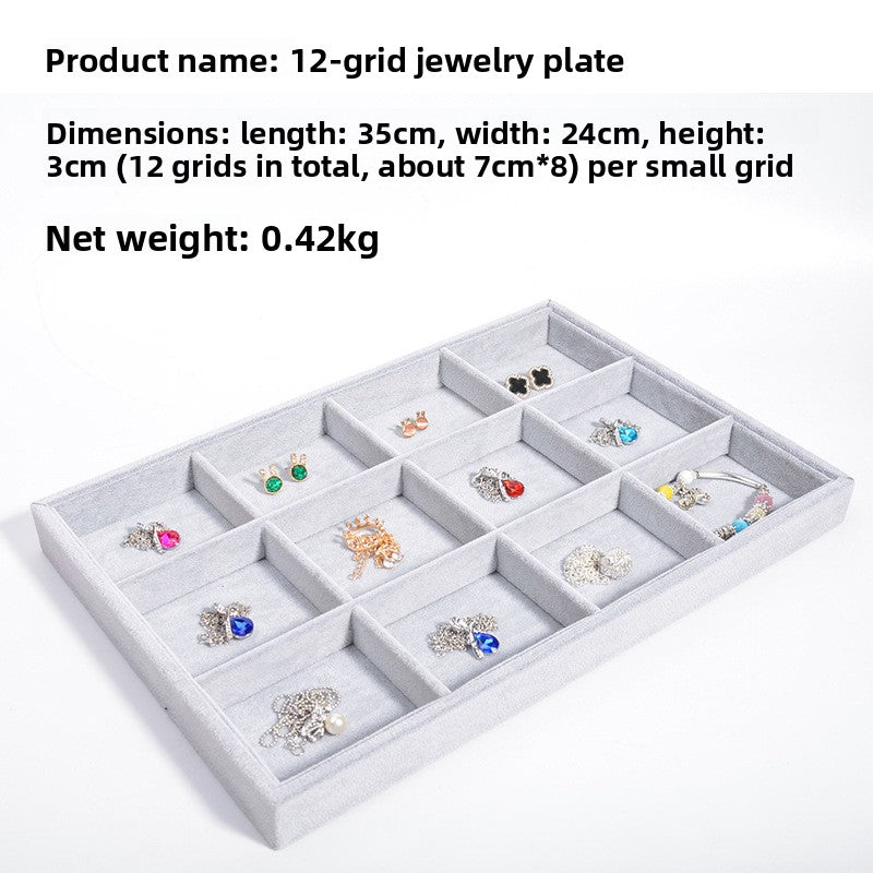 jewelry display tray - Gray Velvet Tray C00002 product view 05