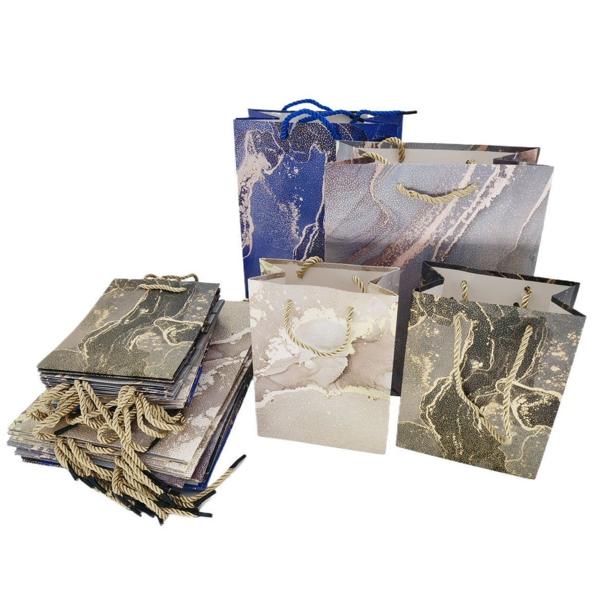 jewelry gift bags - 12 Blue Purple Paper Bag Bags SB04-P-X S detail view