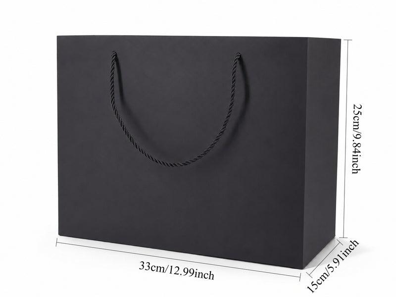 jewelry gift bags - 24-Pack Black Wholesale Gift Bags with Rope Handles 13 6 9.75 in SB25-BK open view