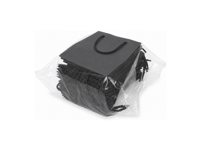 jewelry gift bags - 24-Pack Black Gift Bags for Jewelry Packaging with Rope Handles 6.25 3.5 7.75 in SB20-BK detail view