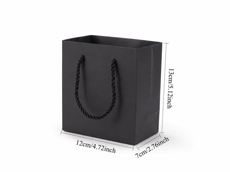 jewelry gift bags - 24-Pack Black Extra Small Gift Bags with Rope Handles 4.75 2.75 5 in SB19-BK detail view
