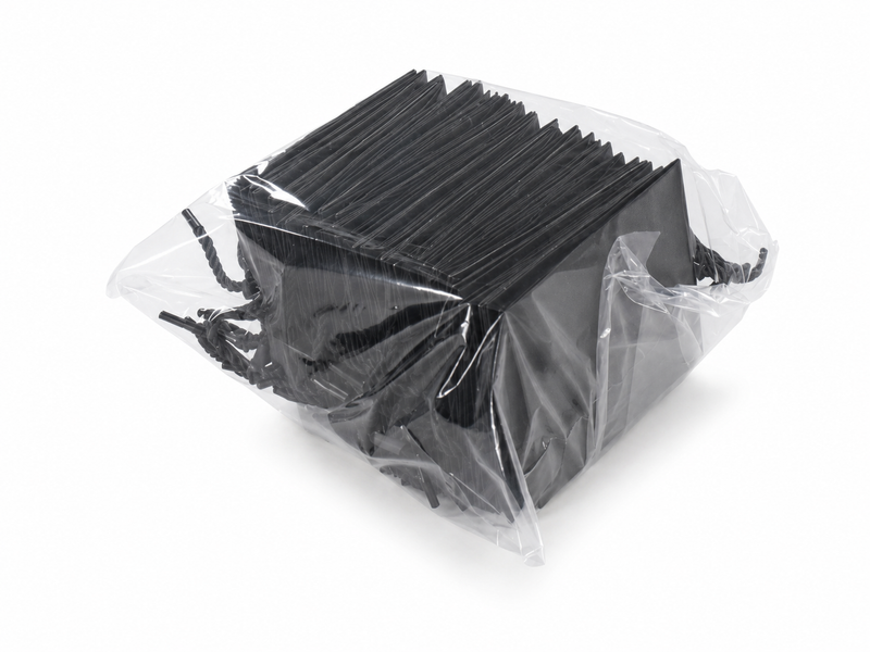 jewelry gift bags - 24-Pack Black Extra Small Gift Bags with Rope Handles 4.75 2.75 5 in SB19-BK side view