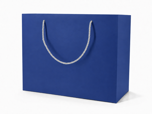 jewelry gift bags - 24-Pack Blue Paper Gift Bags for Jewelry with Rope Handles 13 6 9.75 in SB25-B front view