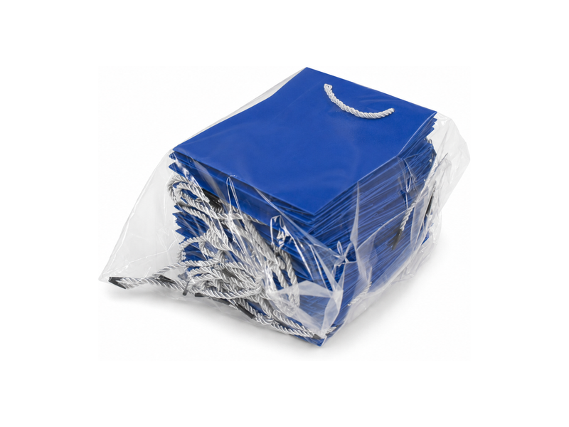 jewelry gift bags - 24-Pack Blue Fancy Paper Gift Bags with Rope Handles 7.75 3.5 6.25 in SB21-B detail view