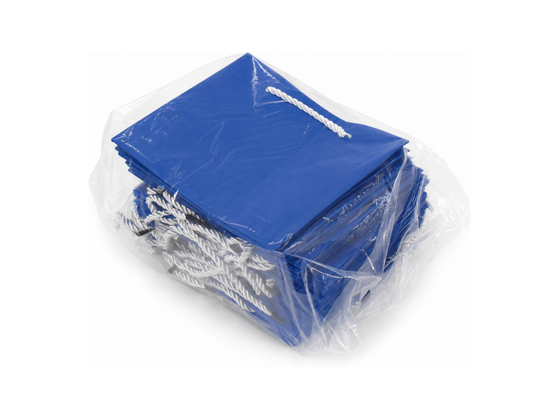 jewelry gift bags - 24-Pack Blue Jewelry Shopping Bags with Rope Handles 6.25 3.5 7.75 in SB20-B detail view