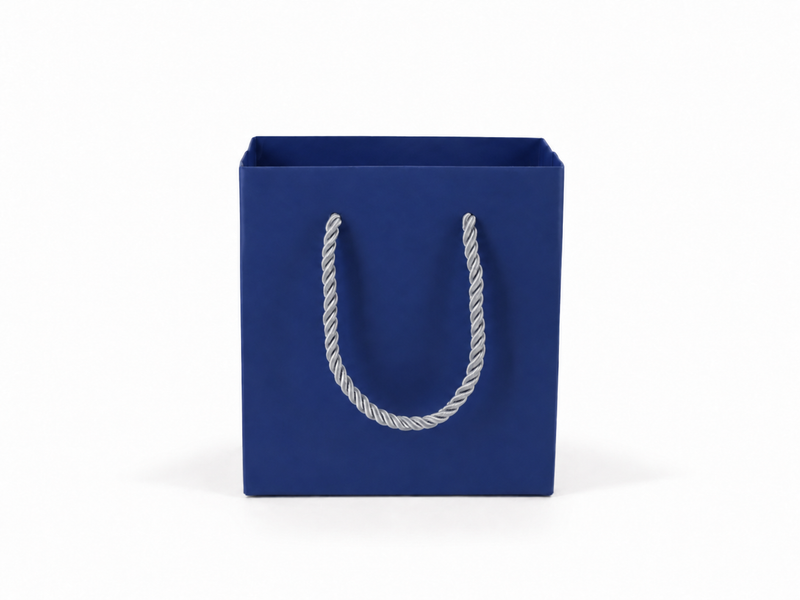 jewelry gift bags - 24-Pack Blue Small Gift Bags with Rope Handles 4.75 2.75 5 in SB19-B open view