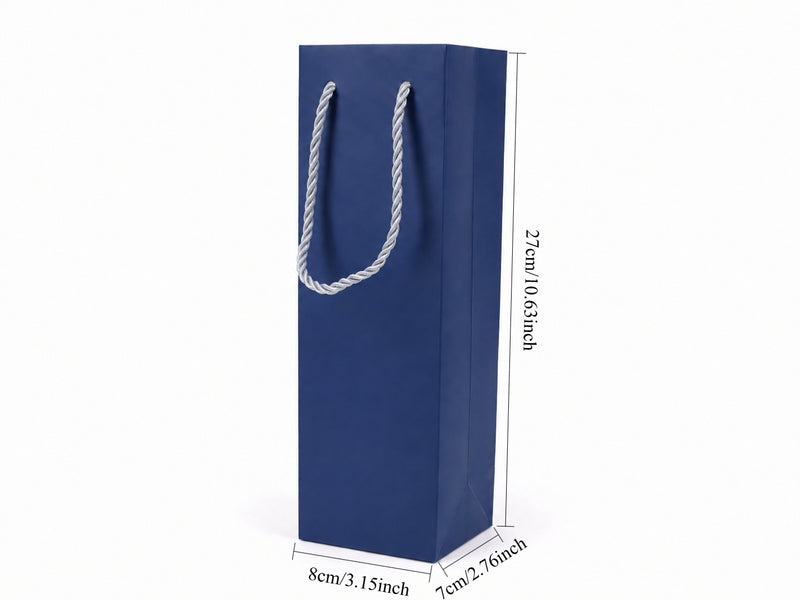 jewelry gift bags - 24-Pack Blue Small Gift Bag for Jewelry with Rope Handles 3.25 2.75 10.75 in SB24-B side view