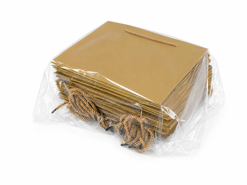 jewelry gift bags - 24-Pack Gold Boutique Gift Bags with Rope Handles 10.25 4.25 7.75 in SB23-GL detail view