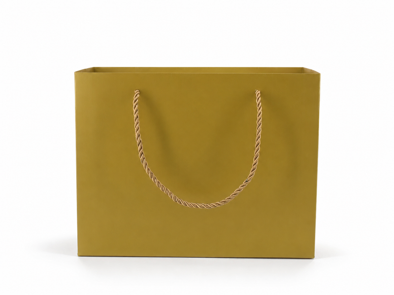 jewelry gift bags - 24-Pack Gold Boutique Gift Bags with Rope Handles 10.25 4.25 7.75 in SB23-GL side view