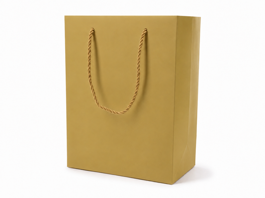 jewelry gift bags - 24-Pack Gold Jewelry Packaging Bags with Rope Handles 7.75 4.25 10.25 in SB22-GL front view