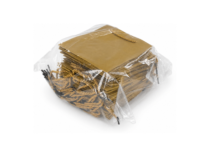 jewelry gift bags - 24-Pack Gold Luxury Jewelry Gift Bags with Rope Handles 7.75 3.5 6.25 in SB21-GL detail view