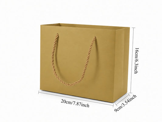 jewelry gift bags - 24-Pack Gold Luxury Jewelry Gift Bags with Rope Handles 7.75 3.5 6.25 in SB21-GL open view