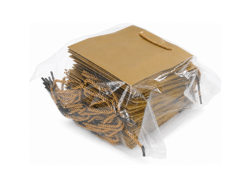 jewelry gift bags - 24-Pack Gold Paper Jewelry Gift Bags with Rope Handles 6.25 3.5 7.75 in SB20-GL detail view