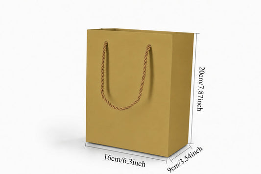 jewelry gift bags - 24-Pack Gold Paper Jewelry Gift Bags with Rope Handles 6.25 3.5 7.75 in SB20-GL open view