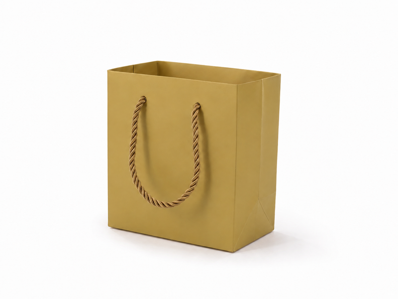 jewelry gift bags - 24-Pack Gold Small Gift Bags with Rope Handles 4.75 2.75 5 in SB19-GL front view