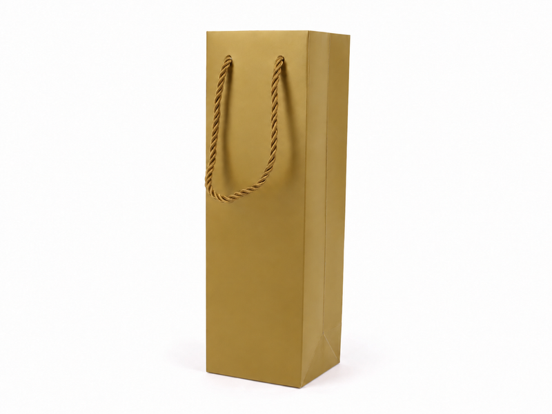 jewelry gift bags - 24-Pack Gold Small Tote Gift Bags with Rope Handles 3.25 2.75 10.75 in SB24-GL front view