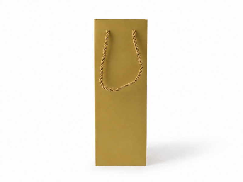 jewelry gift bags - 24-Pack Gold Small Tote Gift Bags with Rope Handles 3.25 2.75 10.75 in SB24-GL side view