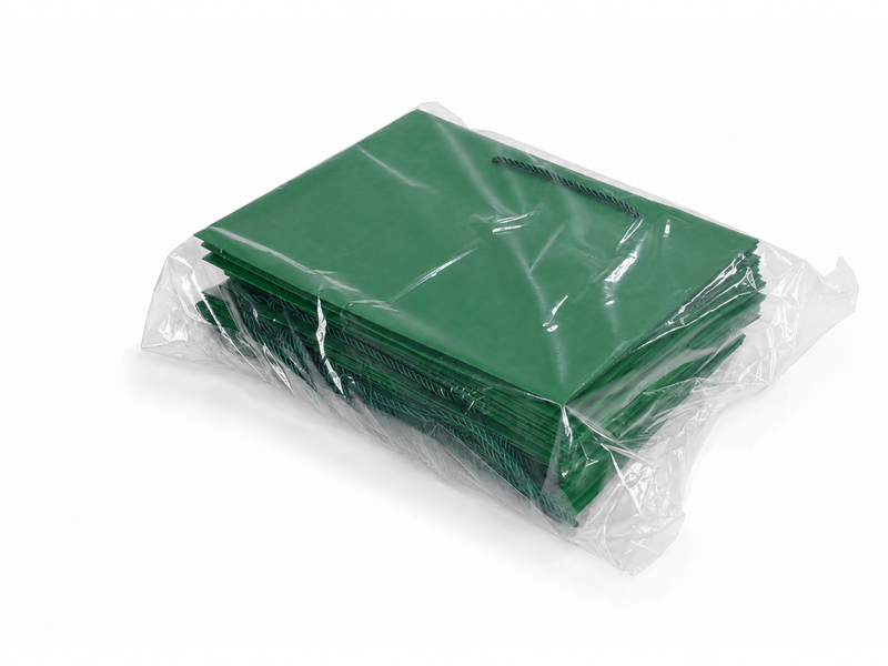 jewelry gift bags - 24-Pack Green Paper Gift Bags with Rope Handles 13 6 9.75 in SB25-G detail view