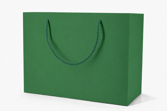 jewelry gift bags - 24-Pack Green Paper Gift Bags with Rope Handles 13 6 9.75 in SB25-G front view