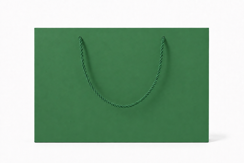jewelry gift bags - 24-Pack Green Paper Gift Bags with Rope Handles 13 6 9.75 in SB25-G side view