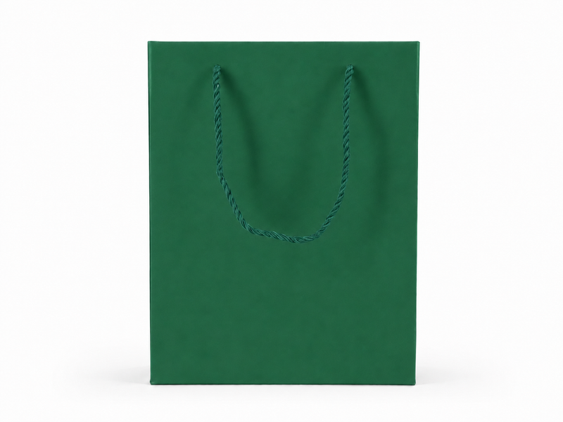 jewelry gift bags - 24-Pack Green Paper Tote Gift Bags with Rope Handles 7.75 4.25 10.25 in SB22-G open view