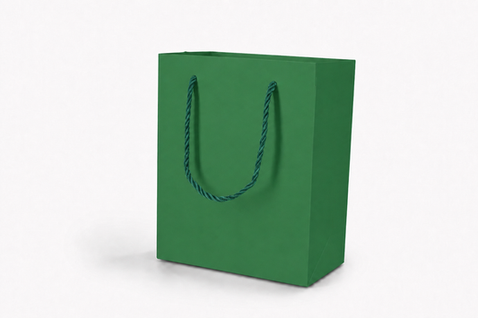 jewelry gift bags - 24-Pack Green Tote Gift Bags with Rope Handles 6.25 3.5 7.75 in SB20-G front view