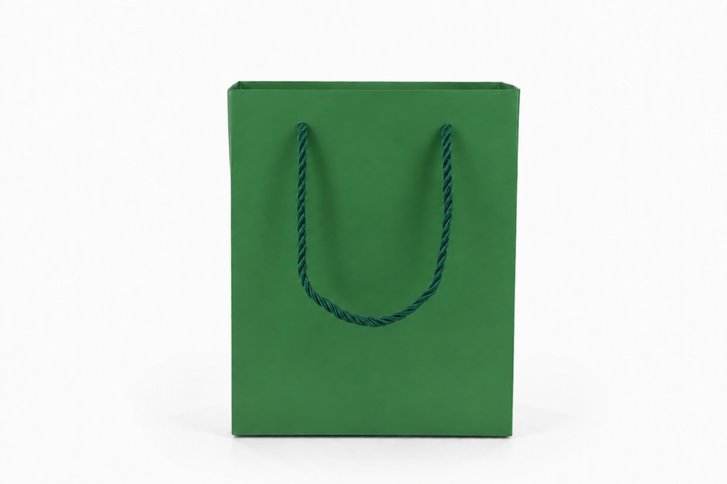 jewelry gift bags - 24-Pack Green Tote Gift Bags with Rope Handles 6.25 3.5 7.75 in SB20-G side view