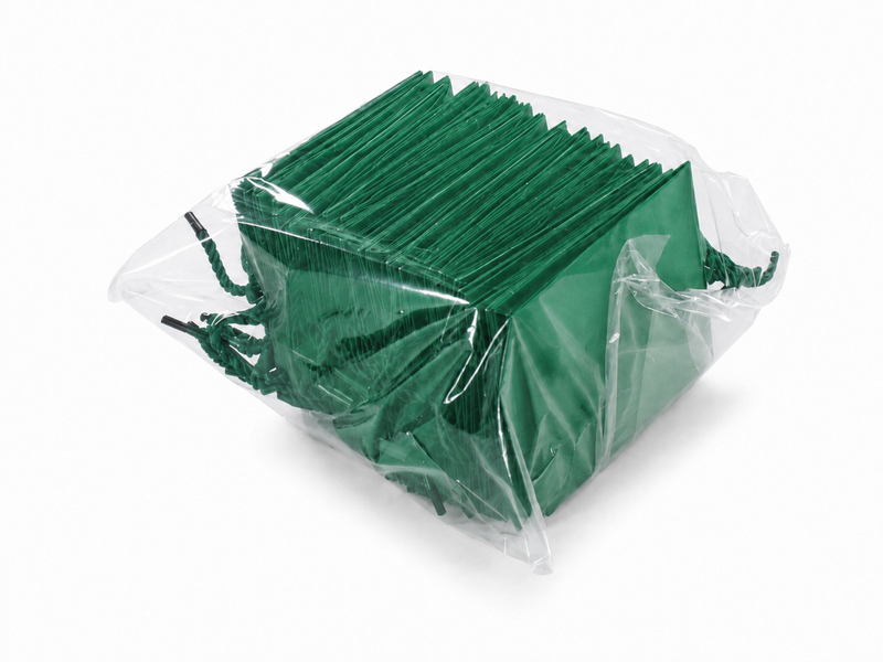jewelry gift bags - 24-Pack Green Small Gift Bags for Jewelry with Rope Handles 4.75 2.75 5 in SB19-G open view