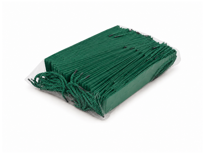 jewelry gift bags - 24-Pack Green Tote Gift Bags with Rope Handles 3.25 2.75 10.75 in SB24-G detail view