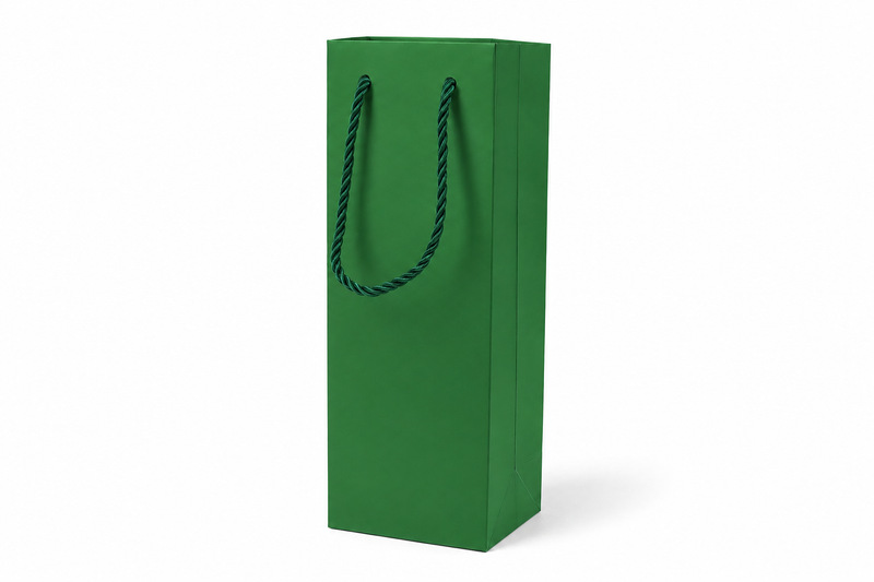 jewelry gift bags - 24-Pack Green Tote Gift Bags with Rope Handles 3.25 2.75 10.75 in SB24-G front view