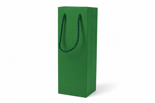 jewelry gift bags - 24-Pack Green Tote Gift Bags with Rope Handles 3.25 2.75 10.75 in SB24-G front view