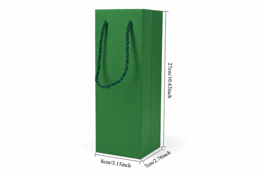 jewelry gift bags - 24-Pack Green Tote Gift Bags with Rope Handles 3.25 2.75 10.75 in SB24-G open view