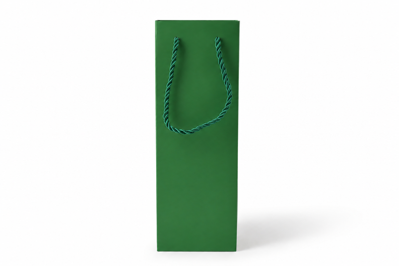 jewelry gift bags - 24-Pack Green Tote Gift Bags with Rope Handles 3.25 2.75 10.75 in SB24-G side view