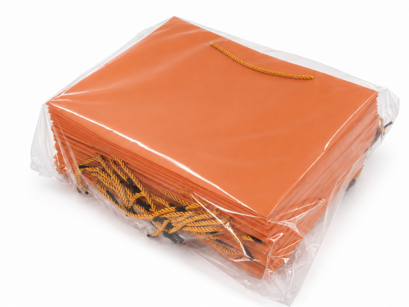 jewelry gift bags - 24-Pack Orange Paper Gift Bags with Rope Handles 13 6 9.75 in SB25-O detail view