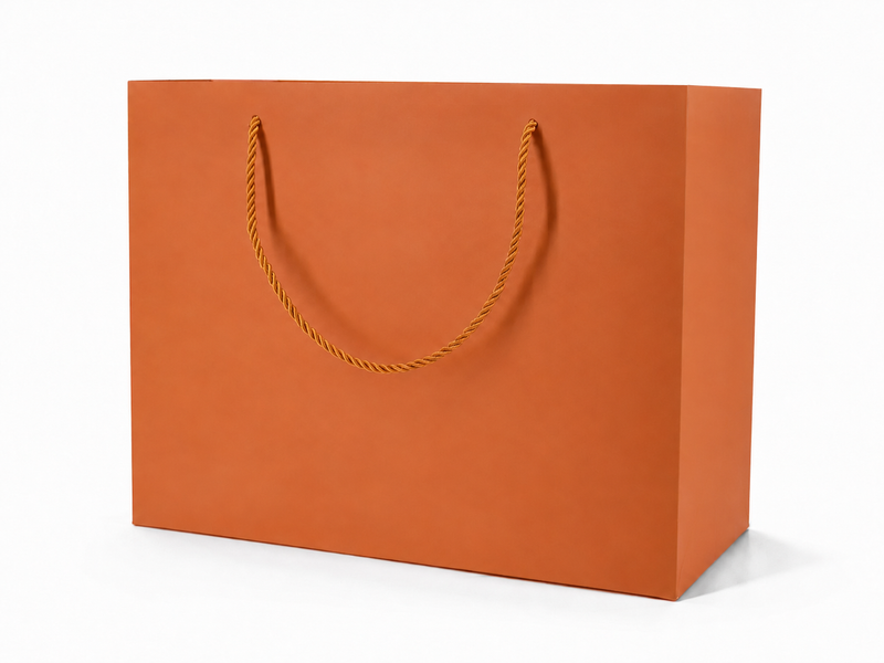 jewelry gift bags - 24-Pack Orange Paper Gift Bags with Rope Handles 13 6 9.75 in SB25-O front view