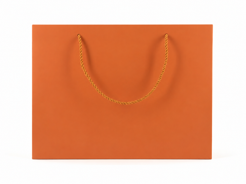 jewelry gift bags - 24-Pack Orange Paper Gift Bags with Rope Handles 13 6 9.75 in SB25-O side view