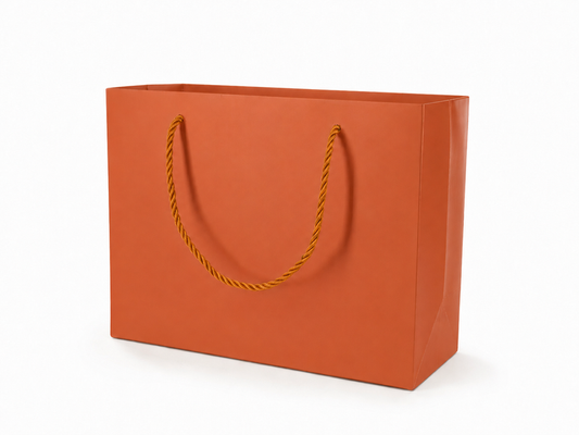 jewelry gift bags - 24-Pack Orange Gift Bags with Rope Handles 10.25 4.25 7.75 in SB23-O front view