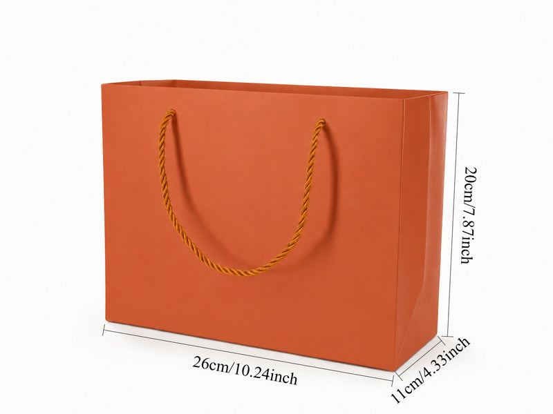 jewelry gift bags - 24-Pack Orange Gift Bags with Rope Handles 10.25 4.25 7.75 in SB23-O open view