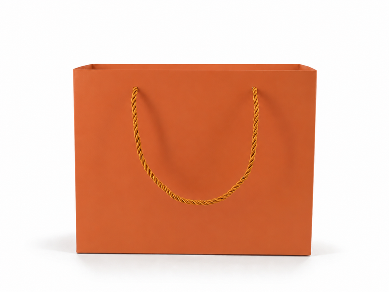 jewelry gift bags - 24-Pack Orange Gift Bags with Rope Handles 10.25 4.25 7.75 in SB23-O side view