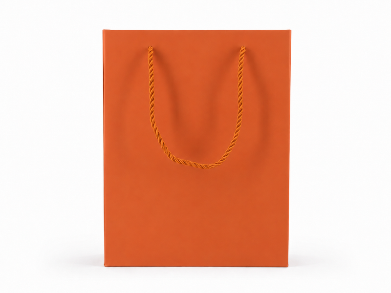 jewelry gift bags - 24-Pack Orange Paper Gift Bags with Rope Handles 7.75 4.25 10.25 in SB22-O open view