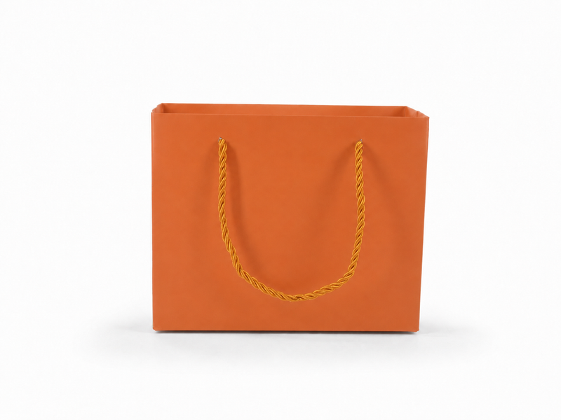 jewelry gift bags - 24-Pack Orange Laminated Paper Gift Bags with Rope Handles 7.75 3.5 6.25 in SB21-O open view