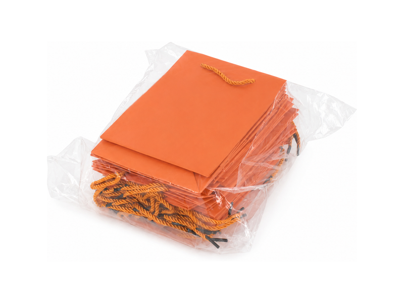 jewelry gift bags - 24-Pack Orange Tote Gift Bags with Rope Handles 6.25 3.5 7.75 in SB20-O detail view