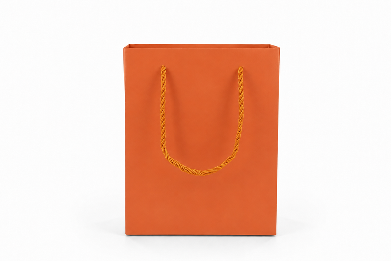 jewelry gift bags - 24-Pack Orange Tote Gift Bags with Rope Handles 6.25 3.5 7.75 in SB20-O open view