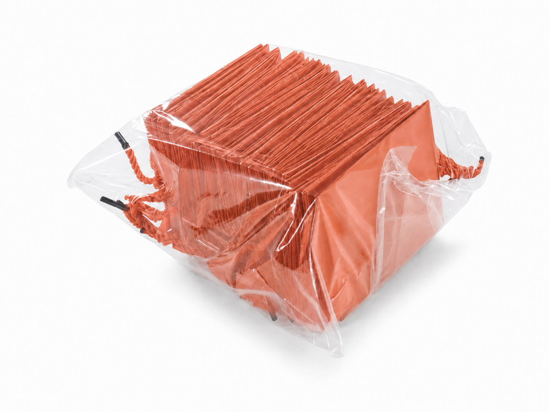 jewelry gift bags - 24-Pack Orange Paper Gift Bags with Rope Handles 4.75 2.75 5 in SB19-O detail view