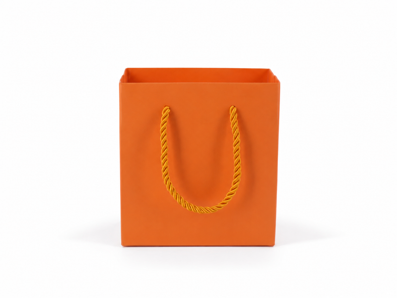 jewelry gift bags - 24-Pack Orange Paper Gift Bags with Rope Handles 4.75 2.75 5 in SB19-O front view