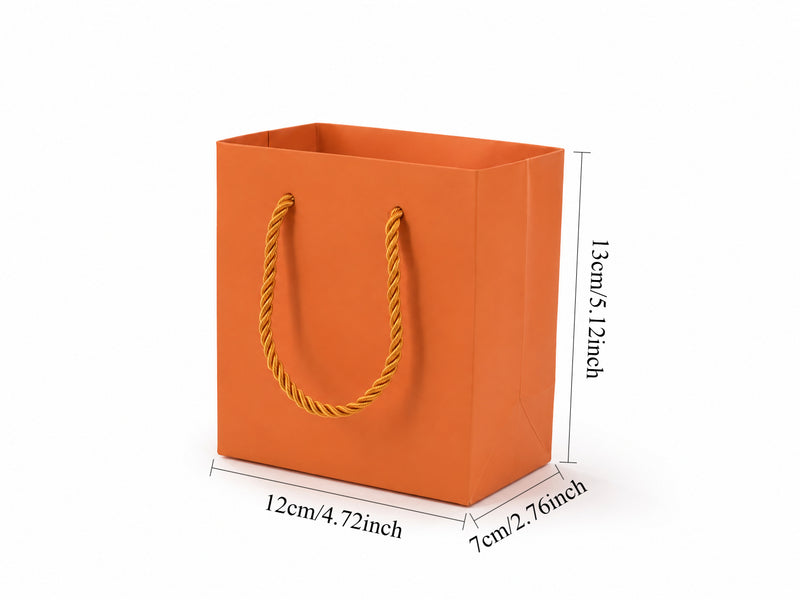 jewelry gift bags - 24-Pack Orange Paper Gift Bags with Rope Handles 4.75 2.75 5 in SB19-O open view