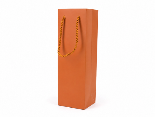 jewelry gift bags - 24-Pack Orange Paper Tote Gift Bags with Rope Handles 3.25 2.75 10.75 in SB24-O front view