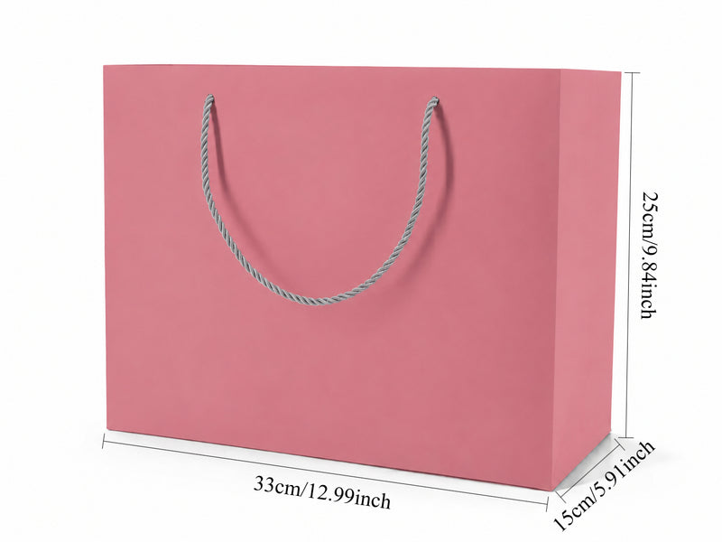 jewelry gift bags - 24-Pack Pink Jewelry Packaging Bags with Rope Handles 13 6 9.75 in SB25-P open view