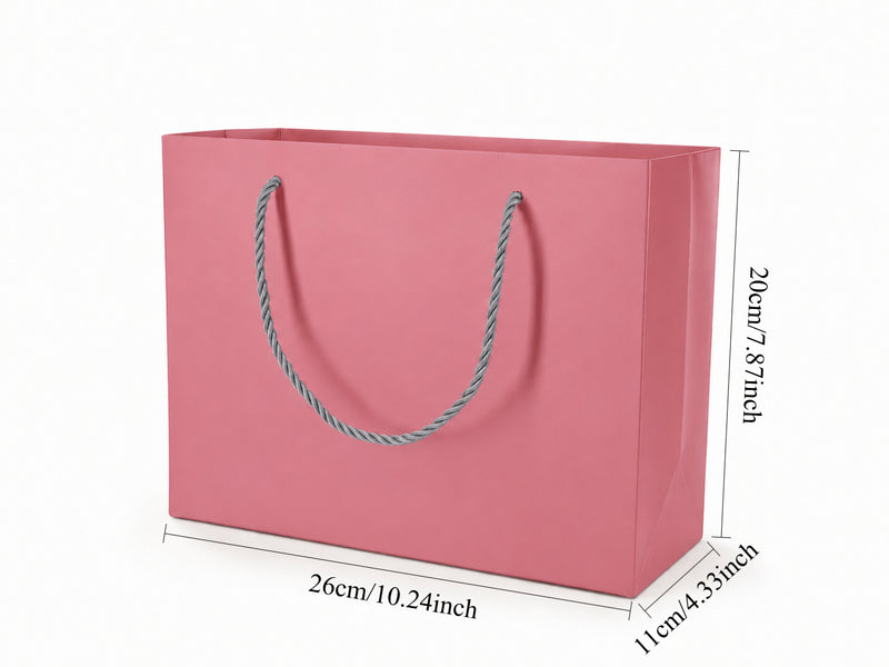 jewelry gift bags - 24-Pack Pink Fancy Paper Gift Bags with Rope Handles 10.25 4.25 7.75 in SB23-P open view