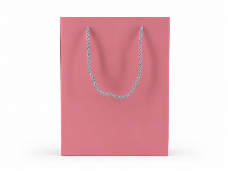 jewelry gift bags - 24-Pack Pink Jewelry Shopping Bags with Rope Handles 7.75 4.25 10.25 in SB22-P open view